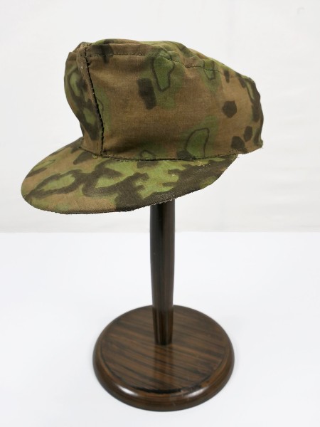 Waffen SS Frontfertigung field cap original fabric oak leaves B spring size 61 camouflage cap from museum