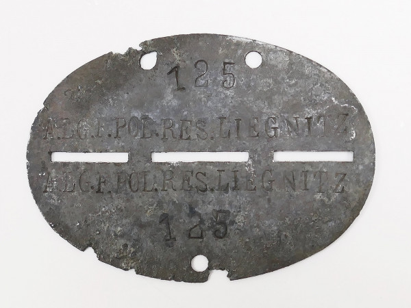 Identification badge General Field Police Reserve Liegnitz No. ALG. F.POL.RES. 125