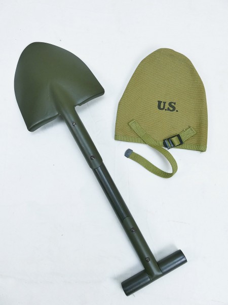WW2 US Army t- shovel with cover / shovel spade with canvas bag