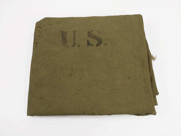 Original US Army WW2 khaki tarpaulin tent shelter canvas