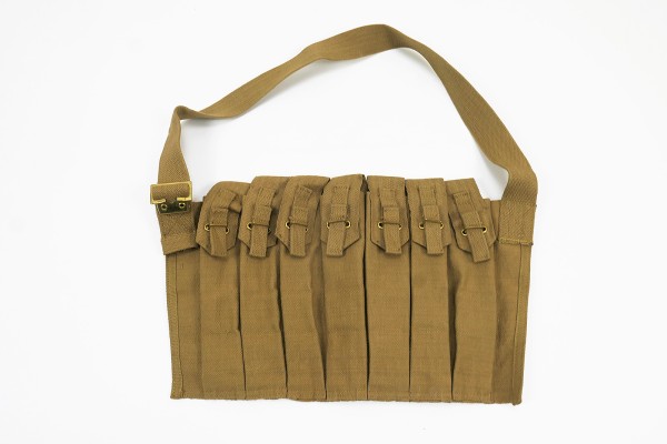 British Army WW2 STEN MP magazine pouch 7-piece bandolier
