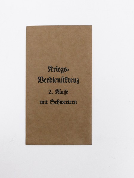 Award bag for orders + decorations - KVK Kriegsverdienstkreuz 2.Klasse m. Schwertern