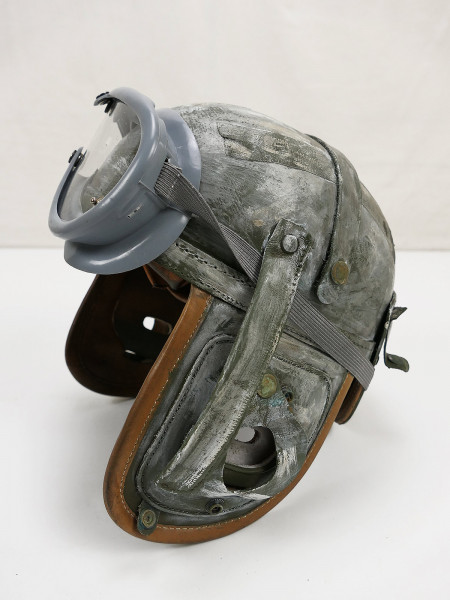 SINGLE PIECE US WW2 tank helmet Tanker helmet M-1938 Panzerhelm Winter Camouflage Bastogne