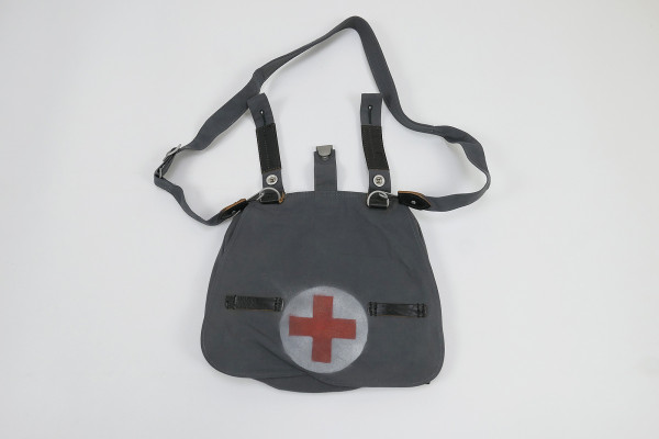 #A WL haversack Red Cross medic blue-grey with carrying strap type Luftwaffe WW2 LW