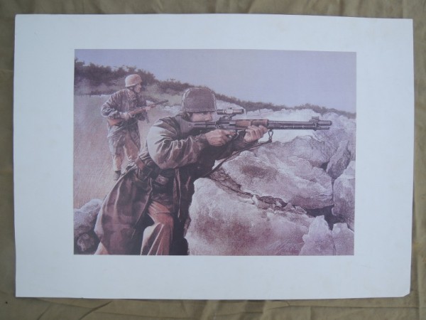 art print paratrooper FG42 Wehrmacht