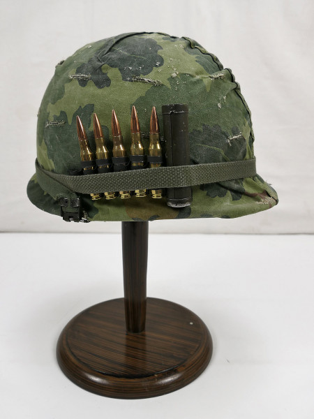 US VIETNAM M1 steel helmet + liner + Mitchell helmet camouflage cover + accessories from collection