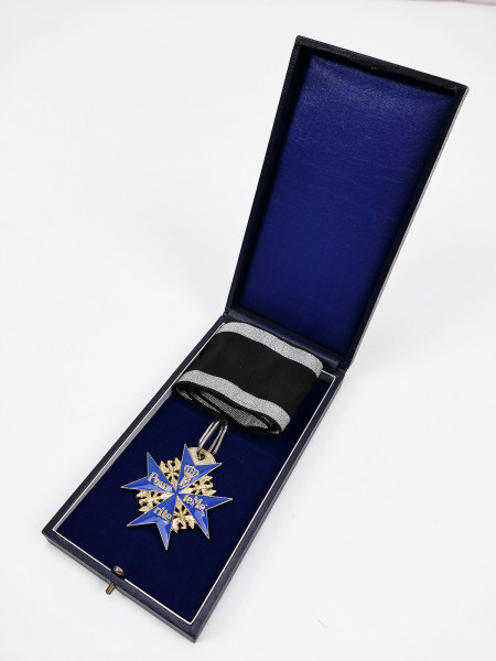 Order Pour le Mérite on ribbon in case / Blue Max Gfm Erwin Rommel