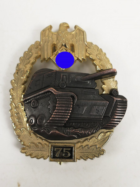 Wehrmacht Panzerkampfabzeichen Heer with mission number 75 Manufacturer JFS
