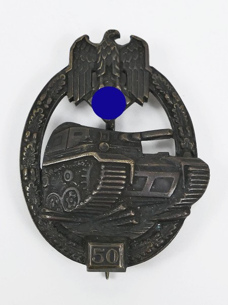Armored combat badge JFS with mission number 50 older museum piece with beautiful patina