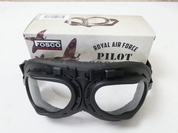 vintage RAF aviator goggles motorcycle goggles biker goggles aviator pilot goggles glasses black