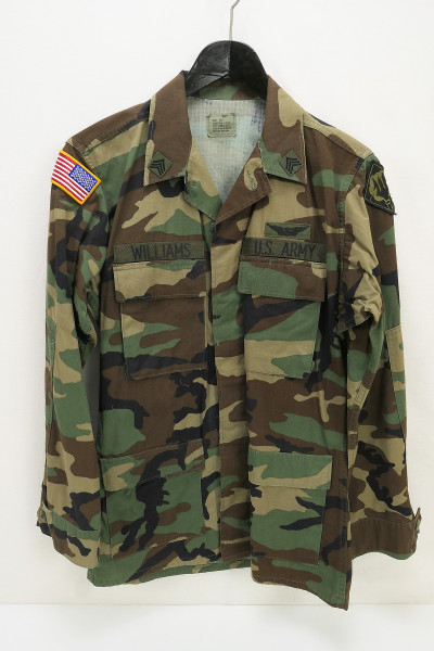 US Army Field Shirt Coat Hot Weather Camouflage Woodland - Rip Stop - Small Long