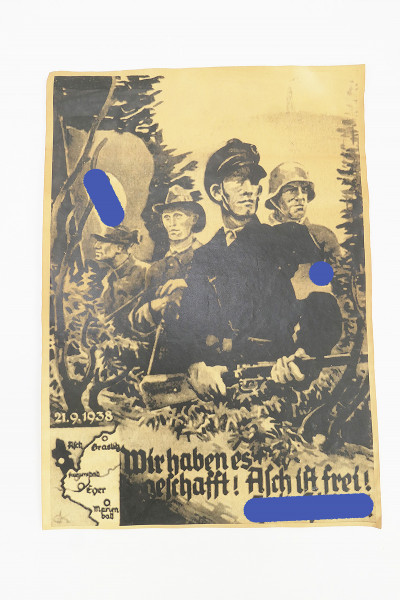 Vintage picture propaganda poster - We did it ! Asch is free ! 21.9.1938