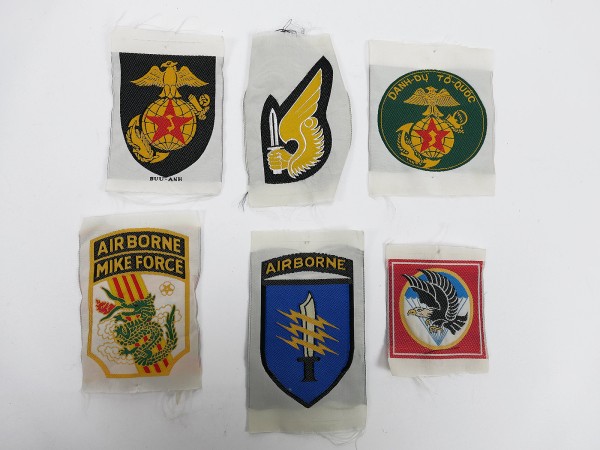 6x piece US ARMY Patches Uniform Type Vietnam Airborne Mike Force ...