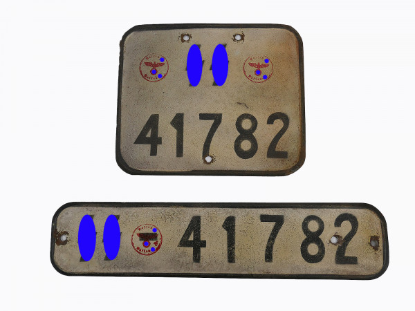 #B/ Waffen SS set license plate KFZ license plate Kübelwagen VW82 Schwimmwagen VW166