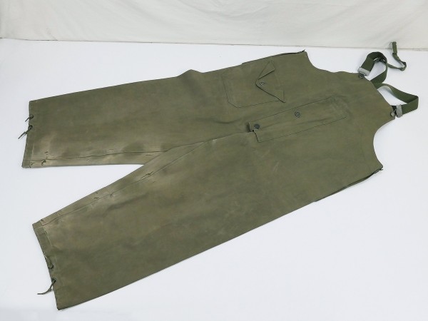 US ARMY WW2 Wet Weather Trousers Bib pants Jeep Vintage Rain Pants Size Medium
