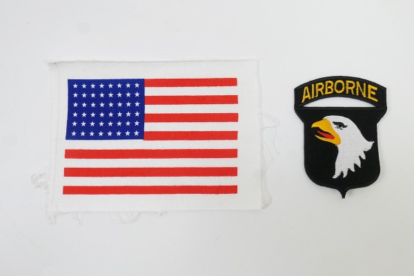 US Army 101st Airborne Division & USA Flag stars & stripes patch patch