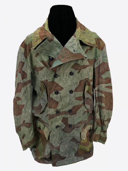 Officer's camouflage jacket split camouflage front tailored unique piece from museum liquidation