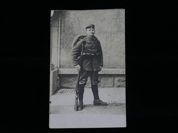 Wehrmacht photo in postcard format / young soldier