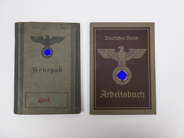 Wehrmacht Wehrpaß Landsturm + workbook Same person