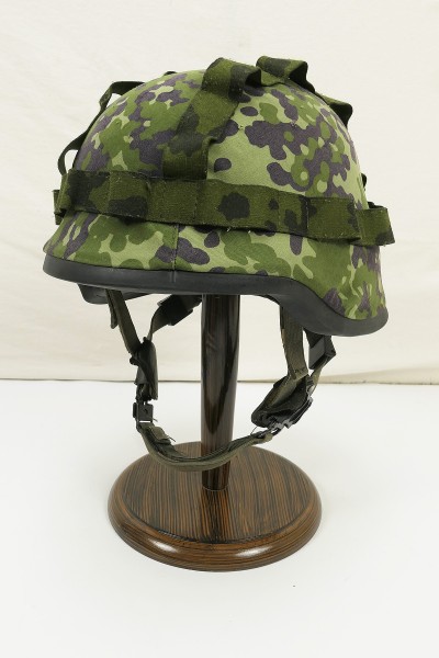 #2 Danish Combat Helmet HMAK - Denmark Tactical Helmet with Helmet Cover Flecktarn - Medium