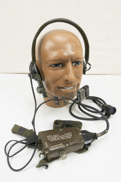 #2 US Vintage Headset SA-142/GSA-6 Switchbox with headphones throat microphone chest set Vietnam