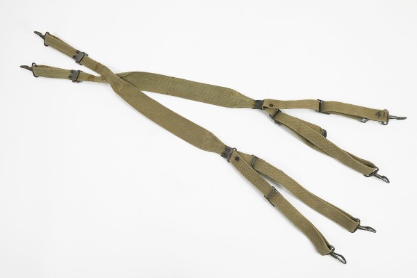 #4 ORIGINAL US ARMY WW2 Suspenders belt carrying aid khaki