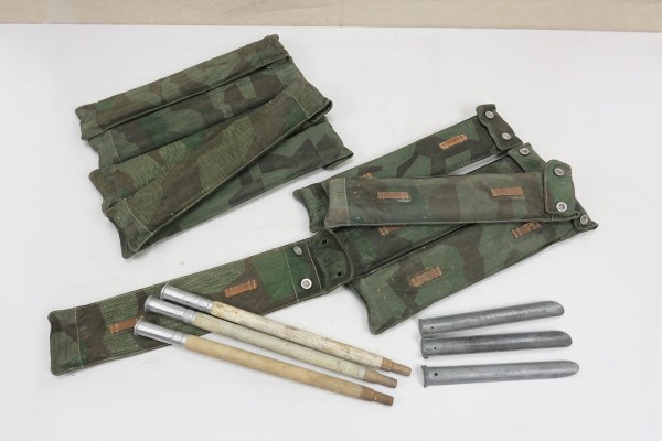 Type Wehrmacht tent pole bag splinter camouflage with 3 tent poles and 3 pegs WK2 Armeeware