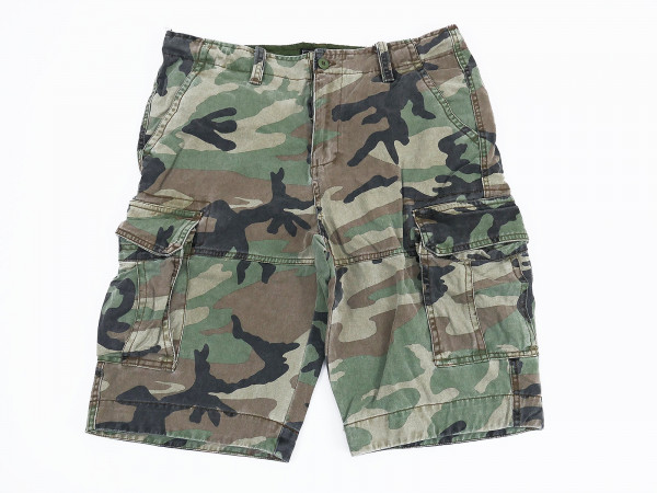 US Vintage Shorts Prewashed Woodland Camouflage