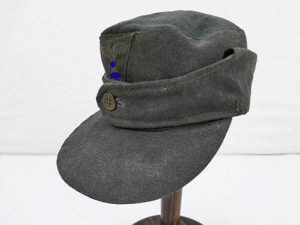 Waffen SS M43 single button field cap italian doppia faccia cloth with trapeze effects / 58+