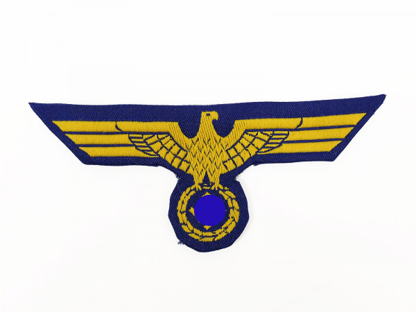 Bevo breast eagle for blue uniform Kriegsmarine UV neutral, cut out and folded