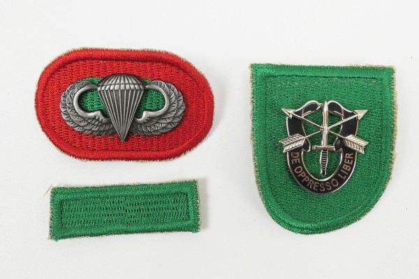 US Parachute Jump Wing oval - Beret Patch - Candy Bar Special Forces 10th SFG (A)