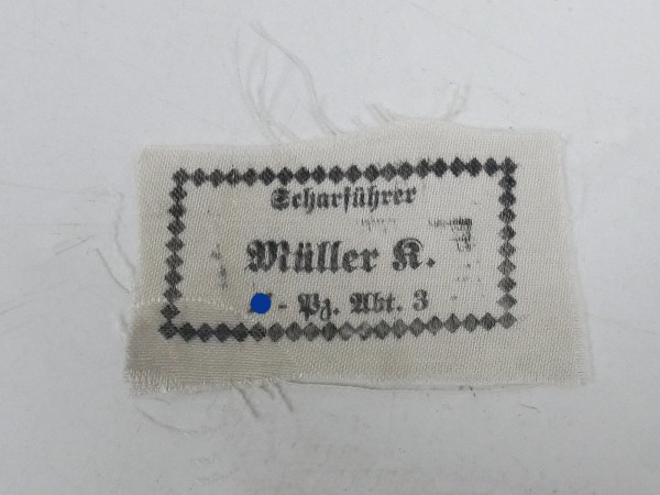 Waffen SS uniform / caps label "MÜLLER" name label underwear equipment