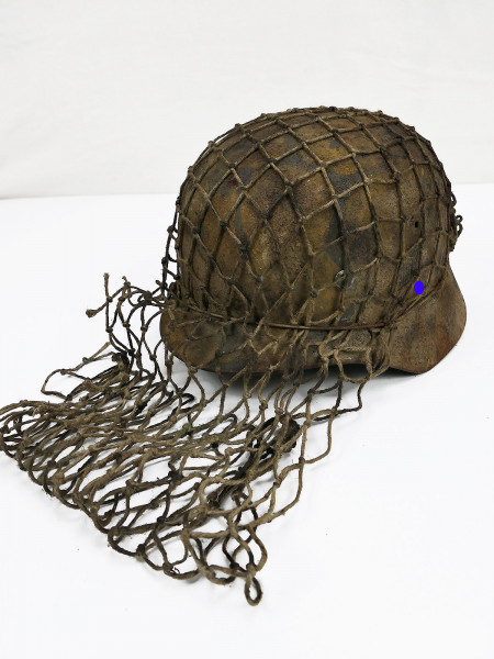 Steel helmet M40 southern front camouflage helmet with face net sniper - Antique Battleworn