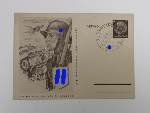 #53 Original postal stationary artist picture postcard / postcard Axster Heudtlaß In the fight for freedom