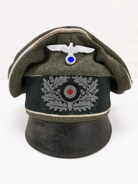 Wehrmacht officer's peaked cap infantry crusher cap size 57 crumpled cap from collection liquidation