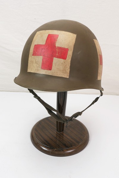 US ARMY Type WW2 M1 Medic Infantry Steel Helmet with Liner and Chin Strap #3