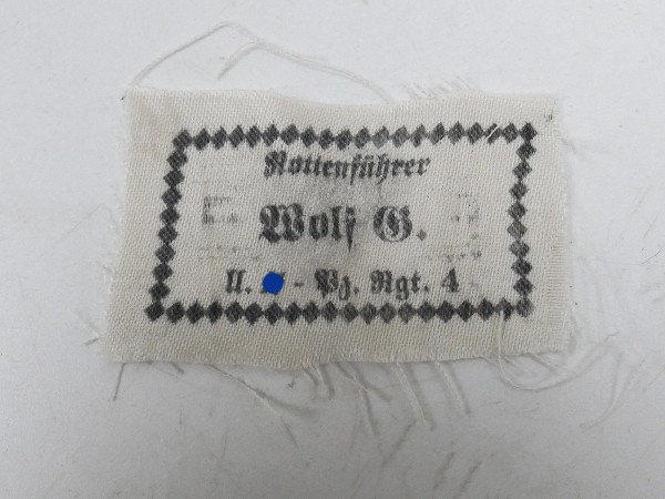Waffen SS uniform / caps label "WOLF" name label underwear equipment