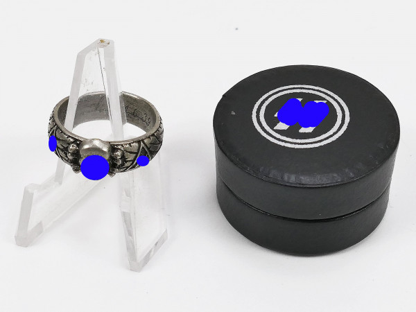 SS skull ring SS ring of honor S.Lb. R. HEYDRICH Ring Schutzstaffel 20mm in box / tin