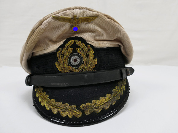 War Hat - Antique Kriegsmarine peaked cap corvette captain size 57 from submarine collection