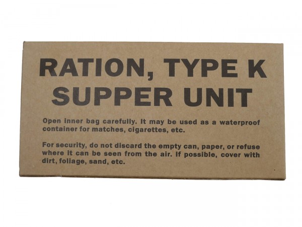 US ARMY WW2 Rations Type K Supper Unit/ Rations Box Carton Catering