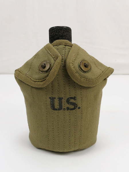 #4 Original US Army WW2 canteen and mug with repro cover