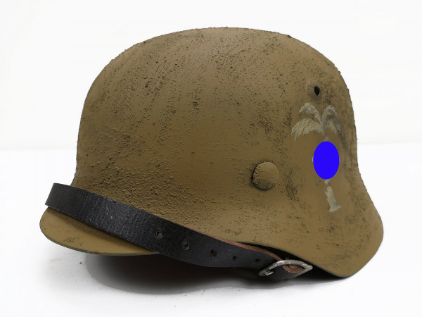 Wehrmacht Afrikakorps steel helmet M35 M40 PALME HK Rauhtarn camouflage helmet Gr.57/58 DAK