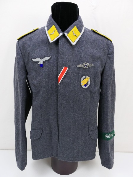 WK2 Luftwaffe aviator blouse Uffz paratrooper uniform FJ Rgt 2 from museum liquidation