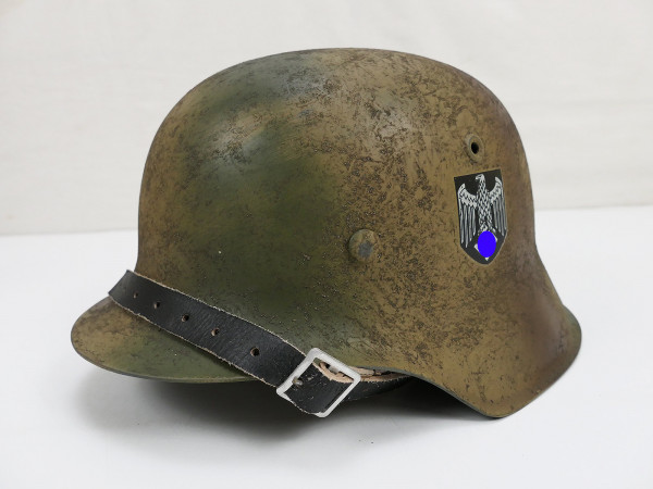 Wehrmacht steel helmet M42 NORMANDIE Camouflage SD Tarnhelm Gr.58/59 Rauhtarn