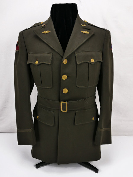 Original US Officers Service CLASS A UNIFORM 40R JACKET Brown Captain Tanker dress uniform