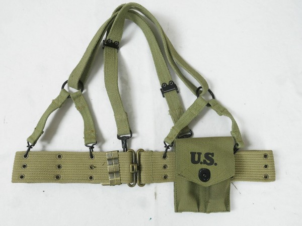 US WW2 USMC MARINES Koppel SET pistol belt suspenders magazine pouch