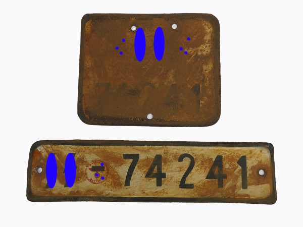 #G/ Waffen SS set license plate KFZ Kennzeichen Kübelwagen VW82 Schwimmwagen VW166 ROST