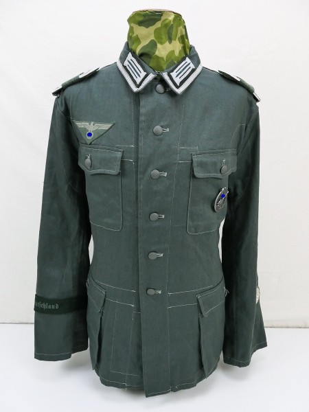 Wehrmacht M40 Drillich Field Blouse Greater Germany Drillich Jacket from museum liquidation