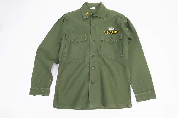 Original US ARMY Vintage Jacket Field Shirt OG-107 Shirt 70`s Vietnam - Small