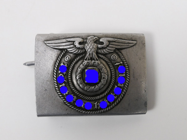Waffen SS RZM belt buckle aluminum with great patina